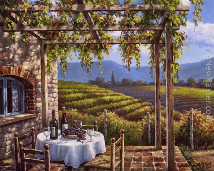 Sung Kim Vineyard Terrace Painting